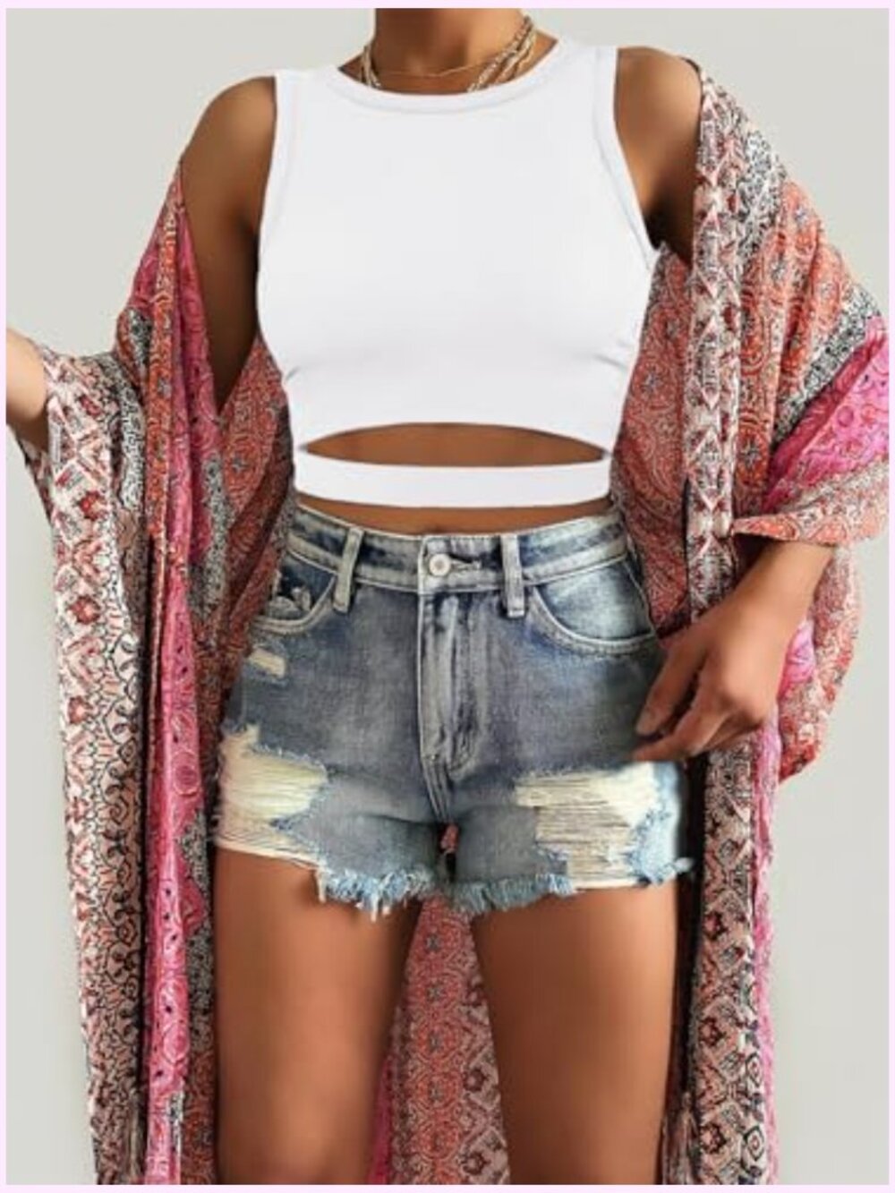 High Neck Cutout Racer Back Crop Tank Top Going Out Y2K Top - Picture 6 of 7